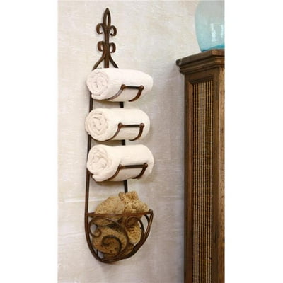 Buy Kalalou Hanging Towel Rack with Basket at Ubuy Qatar