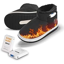 Heated Slippers Women with 2 Pack 5500mAh Power Bank, 3 Heating Level for Foot Warmer