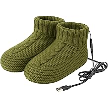 Thermal Heated Socks for Men Women USB Electric Heating Socks Winter Warm Cold Weather Socks for Foot Warmer Home Office House Christmas Sock Insulated Knitted Slipper Socks Heated Pad